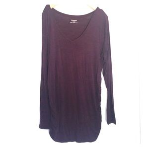 Purple long sleeve maternity shirt